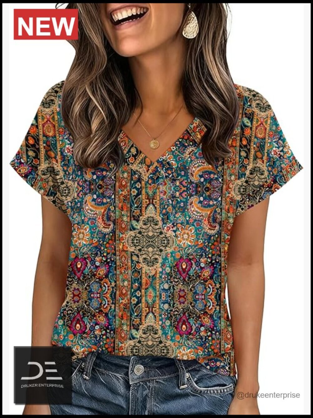 V Neck Short Sleeve Blouse Rolled Hem Work Tops